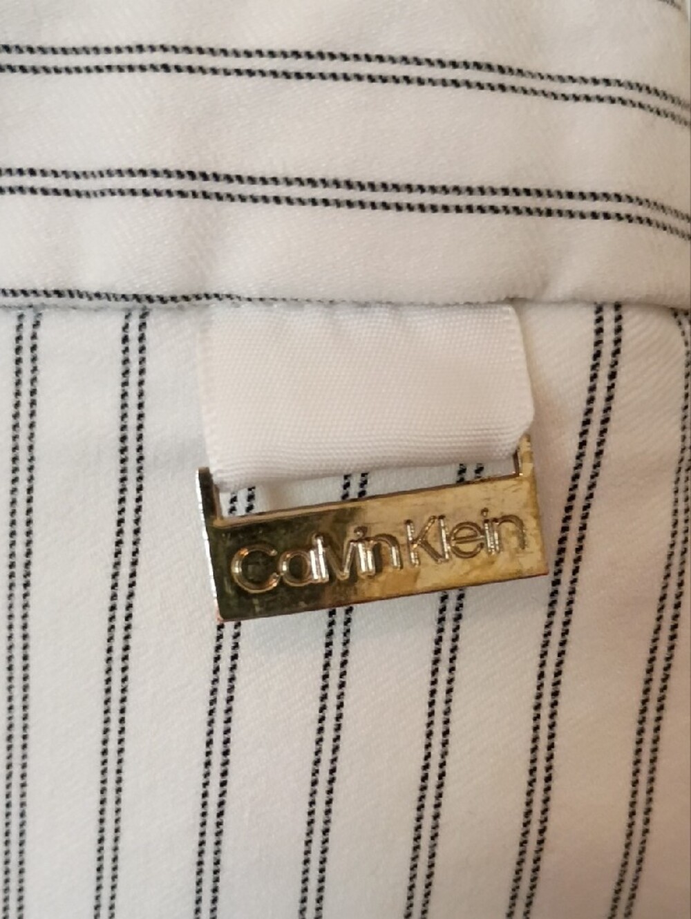 Calvin Klein White Pants with  Pinstripes Size 12 - Picture 2 of 6